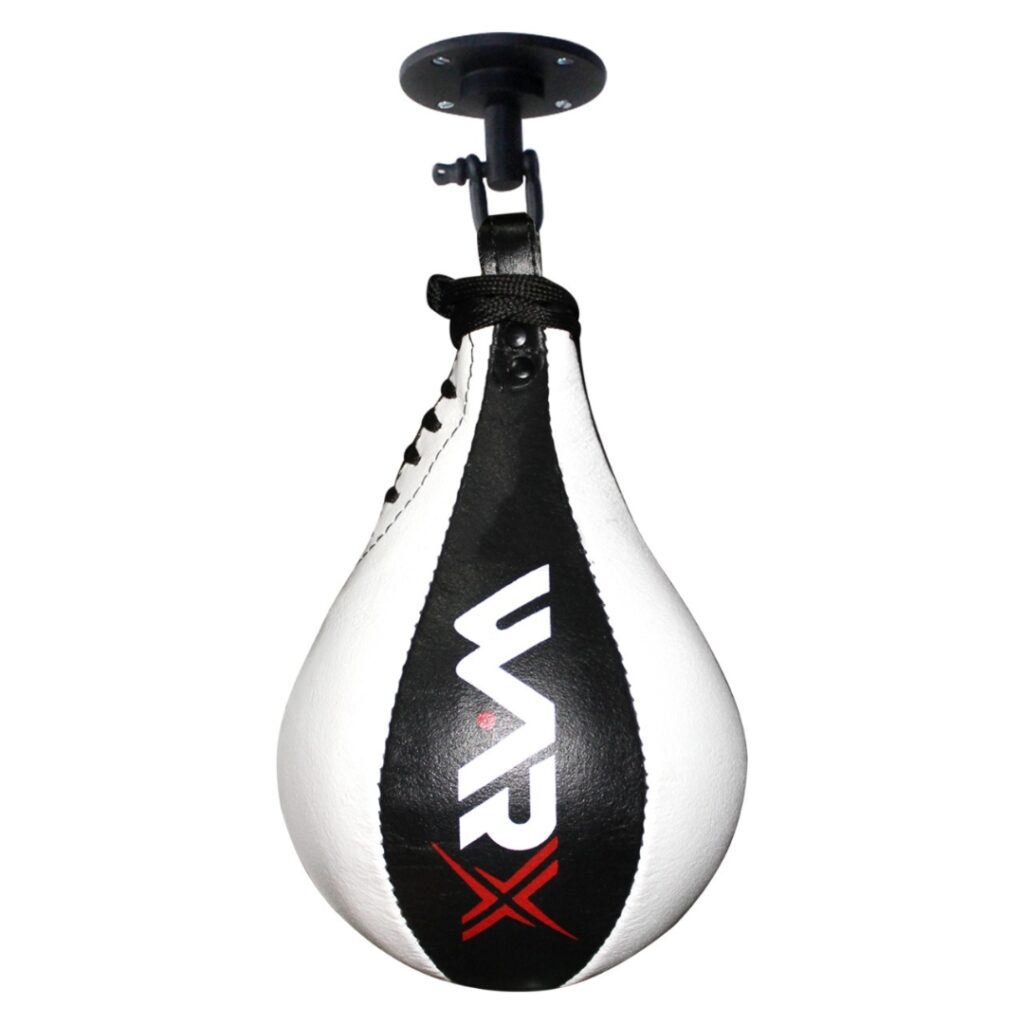 WARX LEATHER WHITE BOXING SPEED BALL & SWIVEL SET