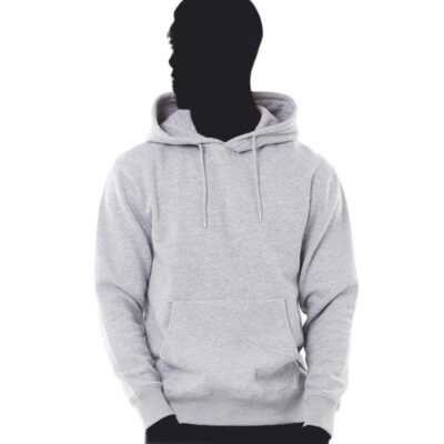 WARX PLAIN GREY UNISEX FLEECE PULLOVER HOODIE AND CUFFED JOGGER BLACK HOODED TRACKSUIT SET