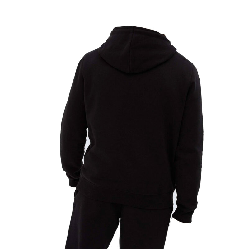 WARX PLAIN BLACK UNISEX FLEECE PULLOVER HOODIE AND CUFFED JOGGER BLACK HOODED TRACKSUIT SET