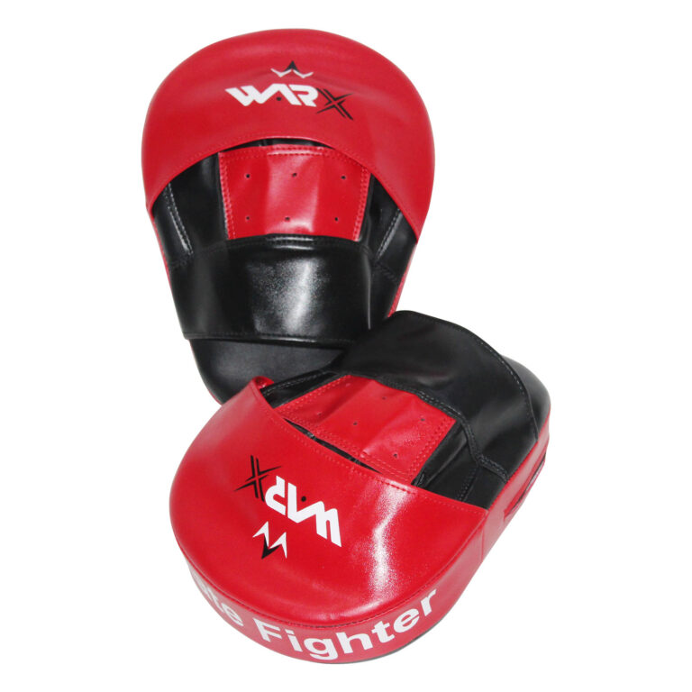 WARX LEATHER RED BOXING GLOVES AND FOCUS PADS SET