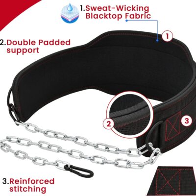 WARX HEAVY DUTY DIPPING BELT WEIGHT LIFTING DIPS PULL UP 36 INCHES LONG CHAIN