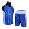 WARX BOXING VEST & SHORTS SET BLUE MEN GYM TRAINING FITNESS KICK TOP MMA THAI BOXING