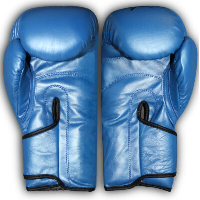 WARX GENUINE COWHIDE LEATHER BLUE BOXING GLOVES AND FOCUS PADS SET