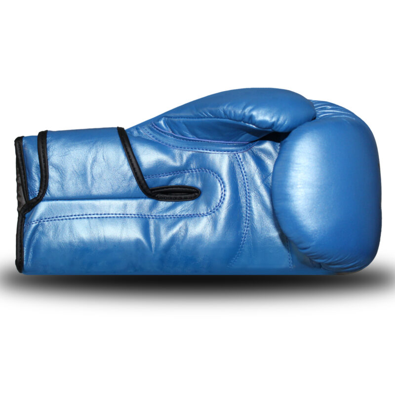 WARX GENUINE COWHIDE LEATHER BLUE BOXING GLOVES AND FOCUS PADS SET