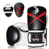 WARX LEATHER BLACK BOXING GLOVES AND FOCUS PADS SET