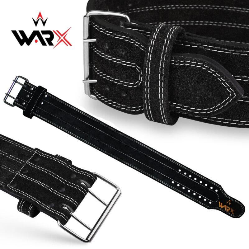 WARX WEIGHT LIFTING 4" NUBUCK LEATHER POWER BELT BACK SUPPORT GYM TRAINING DIP