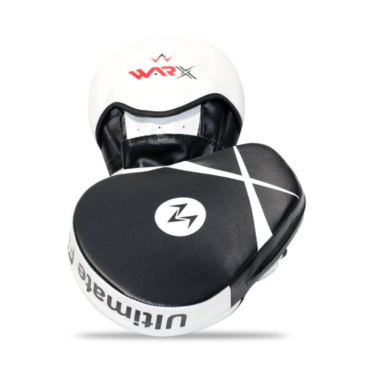 WARX LEATHER WHITE BOXING GLOVES AND FOCUS PADS SET