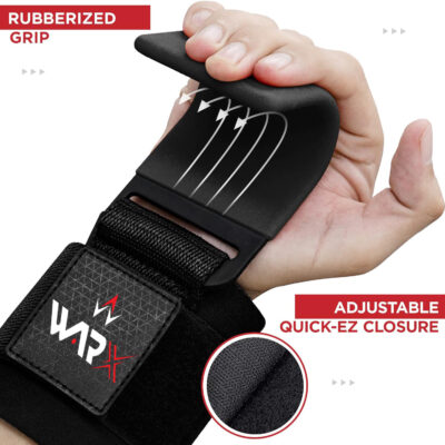 WARX GYM STRAPS HOOK BAR POWER WEIGHT LIFTING TRAINING WRIST SUPPORT LIFTING GLOVES PAIR