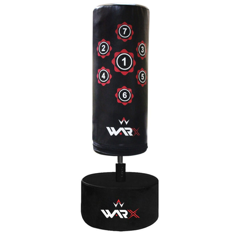 WARX KIDS/JUNIOR BLACK BOXING FREE STANDING SAND BASE PUNCH BAG AND GLOVES