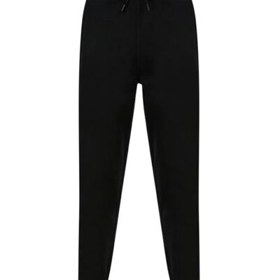 WARX PLAIN BLACK UNISEX FLEECE CUFFED JOGGER BLACK