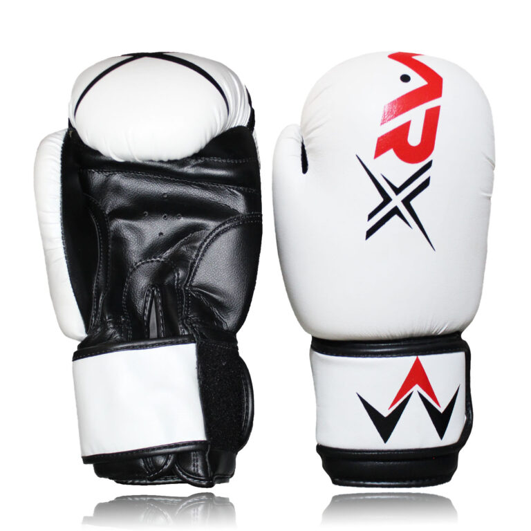 WARX LEATHER WHITE BOXING GLOVES AND FOCUS PADS SET