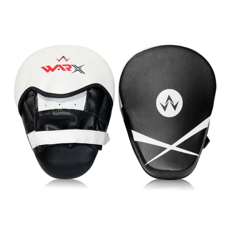 WARX LEATHER WHITE BOXING PADS HOOK & JAB MMA TRAINING FOCUS PAD MUAY THAI PUNCHING MITTS