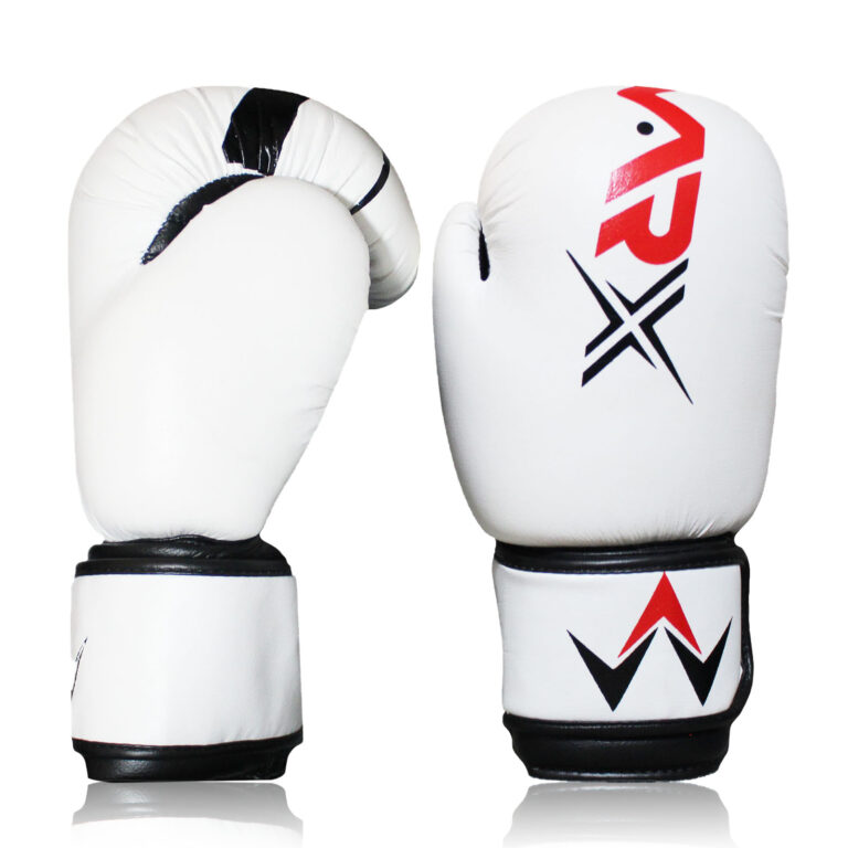 WARX LEATHER WHITE BOXING GLOVES AND FOCUS PADS SET