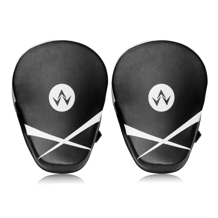 WARX LEATHER WHITE BOXING PADS HOOK & JAB MMA TRAINING FOCUS PAD MUAY THAI PUNCHING MITTS