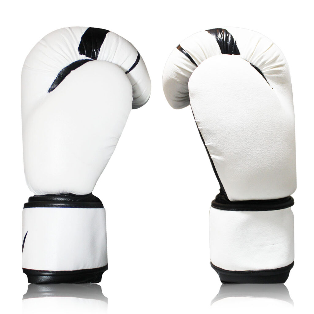 WARX LEATHER WHITE BOXING GLOVES AND FOCUS PADS SET