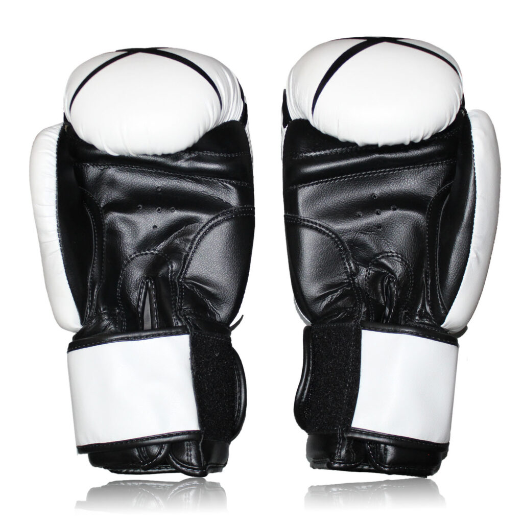 WARX LEATHER WHITE BOXING GLOVES AND FOCUS PADS SET