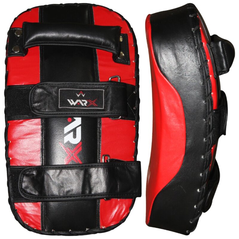 WARX 1X GENUINE COWHIDE LEATHER RED KICK BOXING KICK PAD STRIKE SHIELD ARM PAD PUNCHING MMA