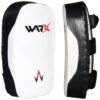 WARX 1X GENUINE COWHIDE LEATHER WHITE KICK BOXING KICK PAD STRIKE SHIELD ARM PAD PUNCHING MMA