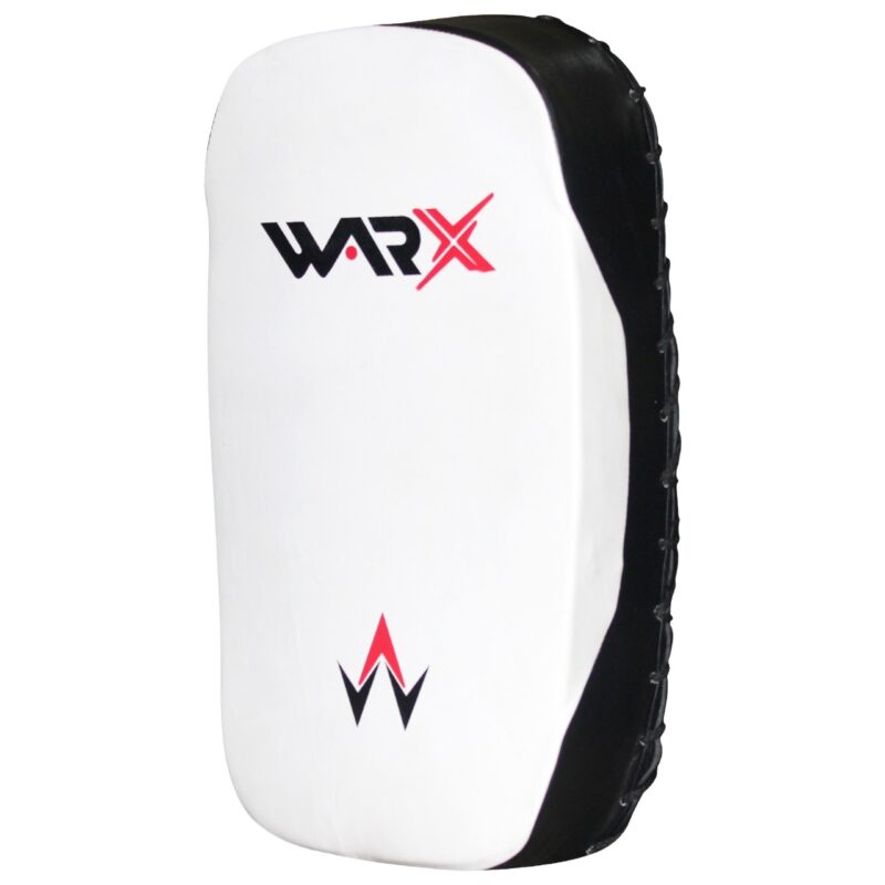 WARX 1X GENUINE COWHIDE LEATHER WHITE KICK BOXING KICK PAD STRIKE SHIELD ARM PAD PUNCHING MMA