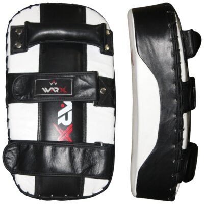 WARX 1X GENUINE COWHIDE LEATHER WHITE KICK BOXING KICK PAD STRIKE SHIELD ARM PAD PUNCHING MMA