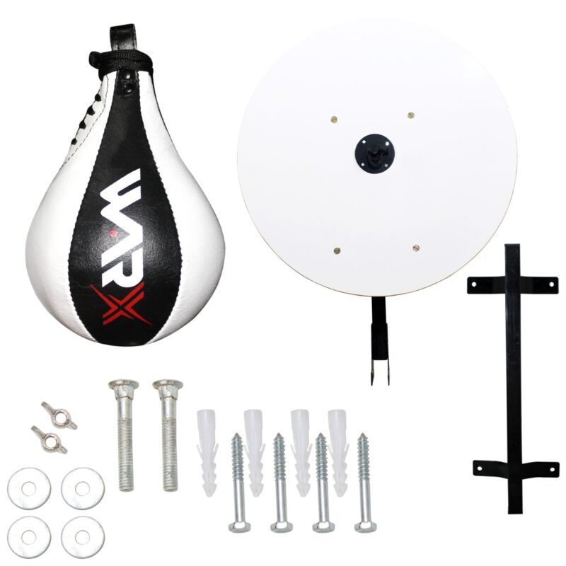 WARX 10PC HEAVY DUTY ADJUSTABLE WALL SPEED BALL PLATFORM WHITE SET BOXING TRAINING HOME FITNESS