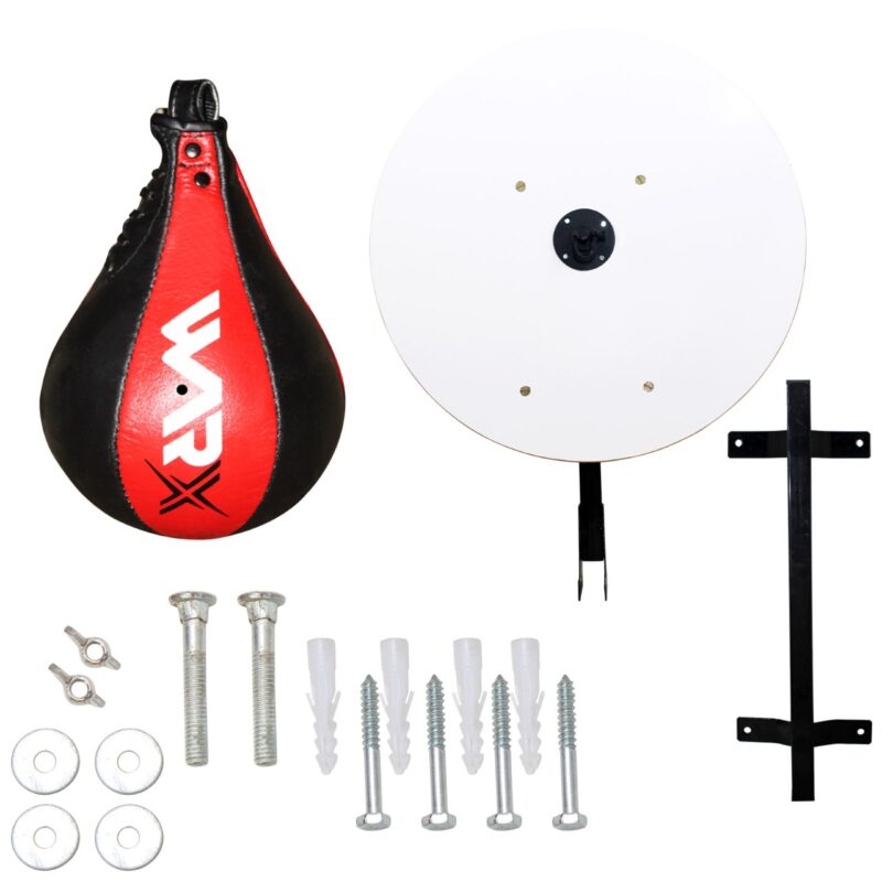 WARX HEAVY DUTY SPEED BALL PLATFORM RED SWIVEL BOXING PUNCHING BAG STAND ADJUSTABLE