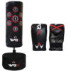 WARX KIDS/JUNIOR BLACK BOXING FREE STANDING SAND BASE PUNCH BAG AND GLOVES