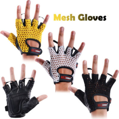 WARX WEIGHT LIFTING GYM FITNESS BODYBUILDING MESH GLOVES TRAINING CYCLING FINGERLESS